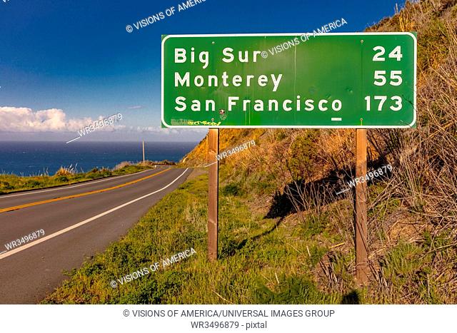 Road sign to Carmel, California