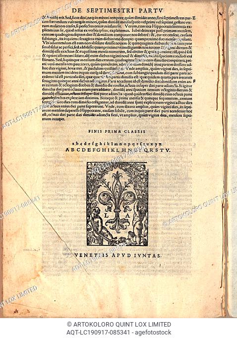 Printer mark of the family Giunta 1, Printer mark of the Giunta family from the 16th century, Fig. 1, p. 341v, 1576, Galenus: Galeni librorum prima classis...