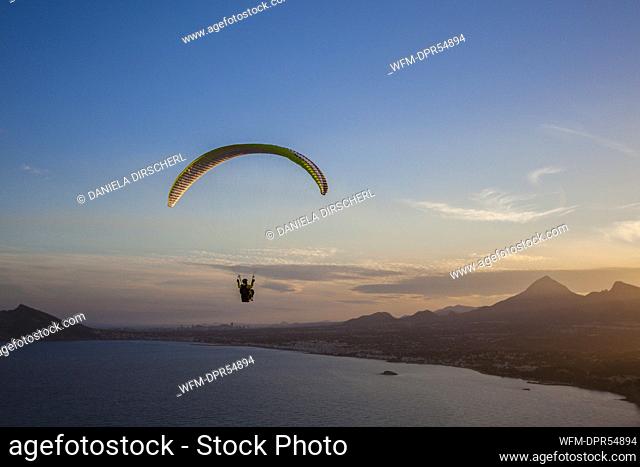 Paragliding at Morro de Toix near Calpe, Alicante, Costa Blanca, Spain