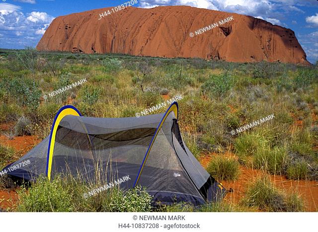 Uluru, Ayers rock, Australia, tent, camping, camp, outdoor, trekking, nature, meadow, desert, landmark