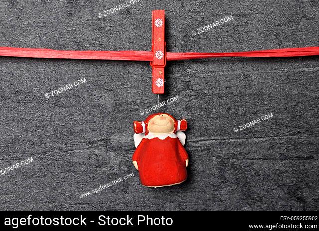Schieferplatte mit Weihnachtsengel als Hintergrund - Shale board with Christmas angel as background