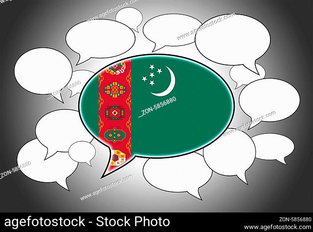 Communication concept - Speech cloud, the voice of Turkmenistan