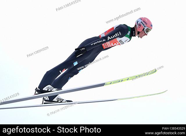 Severin FREUND (GER), action, jump. Ski jumping, 69th International Four Hills Tournament 2020/21. Opening competition in Oberstdorf