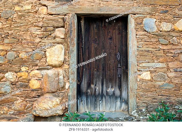 Door of old house at Castelo Branco, Portugal