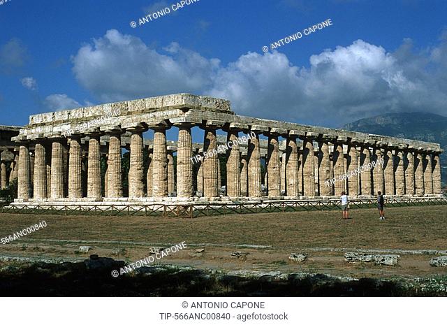 Italy, Campania, Paestum, Hera temple