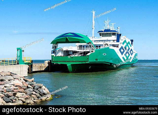 Estonia, Baltic island Hiiumaa, ferry port Heltermaa, ferry