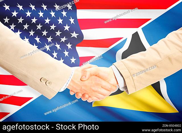 Businessmen shaking hands - United States and Saint Lucia
