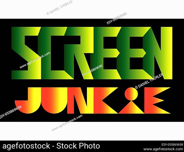 SCREEN JUNKIE original typo filled with green/red gradients