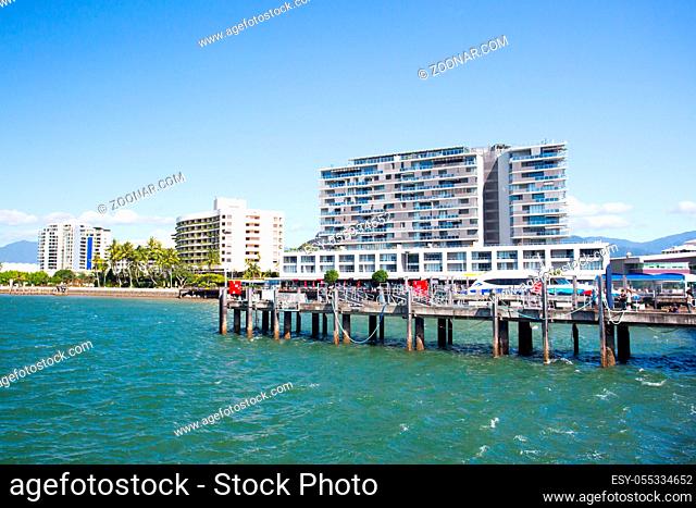Cairns, Australia - June 29 2016: The famous Cairns waterfront and Chinaman Creek on a sunny winter's day in Queensland, Australia