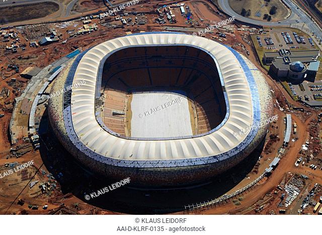 Aerial photograph of the Soccer-City, FNB-Stadium in Johannesburg, Gauteng, South Africa