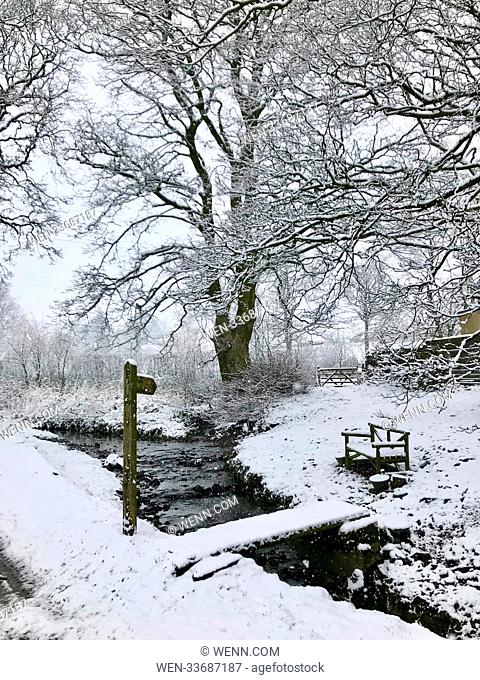 Heavy snowfall today in the North of England sets the scene for a winter wonderland in rural Cumbria Featuring: Atmosphere Where: New Hutton, Cumbria