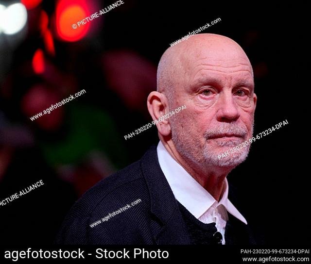 20 February 2023, Berlin: ActorJohn Malkovich arrives at the premiere of the film ""Seneca - On the Creation of Earthquakes"" starting in the section Berlinale...
