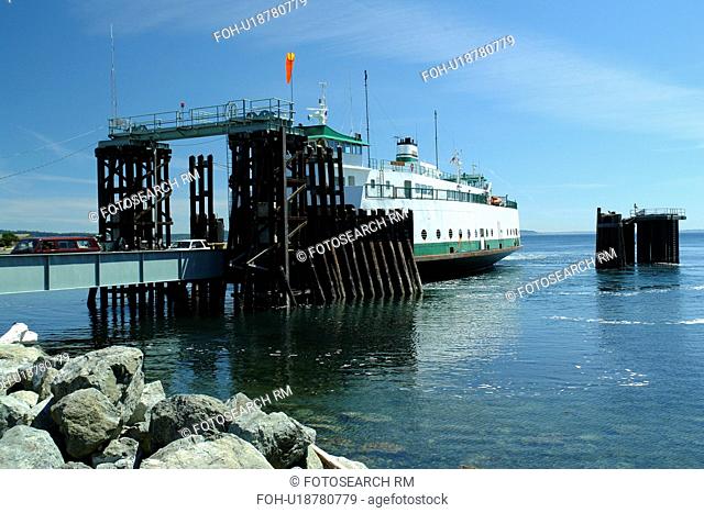 Keystone, WA, Washington, Puget Sound, Whidbey Island, Port Townsend, San Juan Islands, Admiralty Inlet and Head, car and passenger ferry, landing