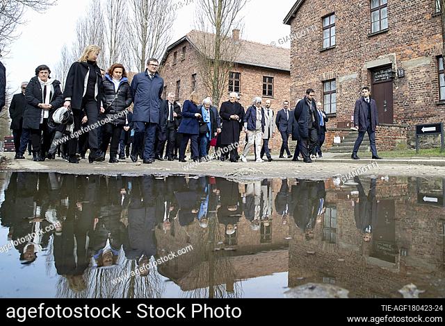 The President of the Italian Republic Sergio Mattarella visits the Auschwitz - Birkenau museum, on the occasion of the closing ceremony of the 'March of the...