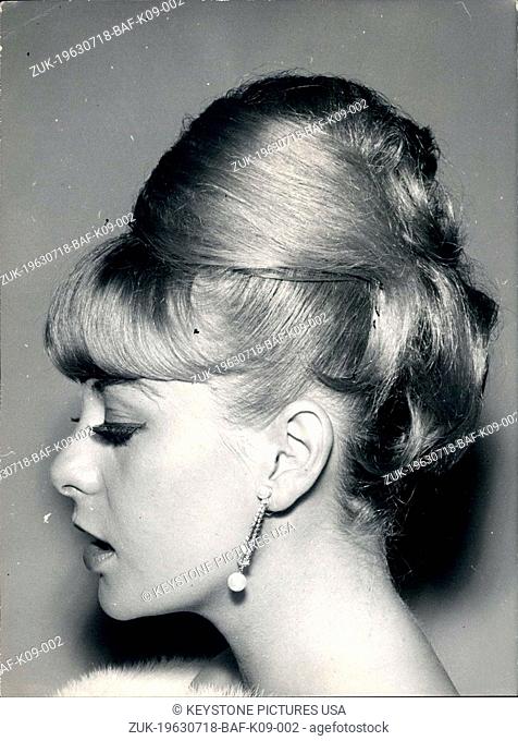 Jul. 18, 1963 - Hairstyle by Claude Simon of Charles of the Ritz salon (Credit Image: © Keystone Press Agency/Keystone USA via ZUMAPRESS.com)