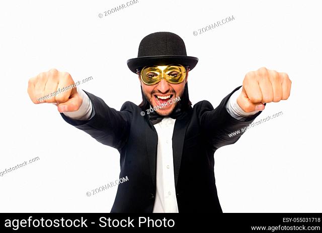 Funny man isolated on white background