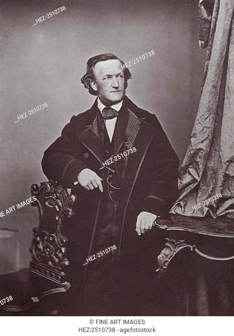 Richard Wagner, German composer, 1860s. Wagner (1813-1883) is best known for his cycle of four operas 'Der Ring des Nibelungen', first performed in 1876