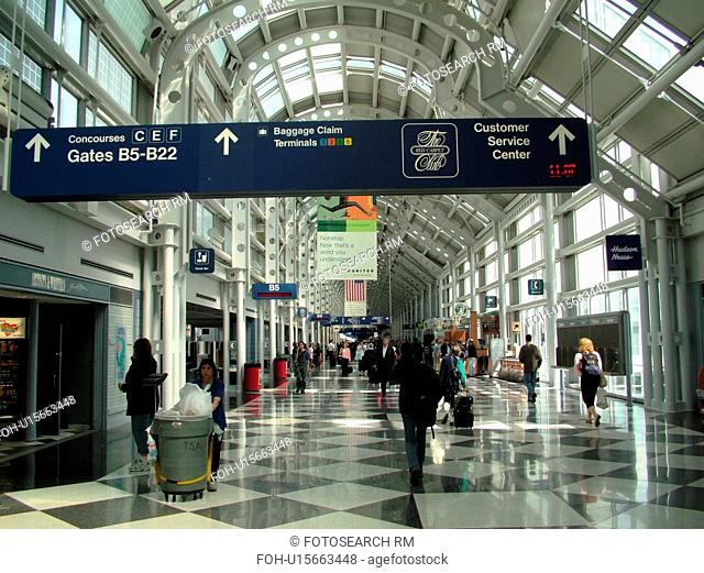 Chicago, Il, Illinois, O'Hare International airport, hub, interior, concourse