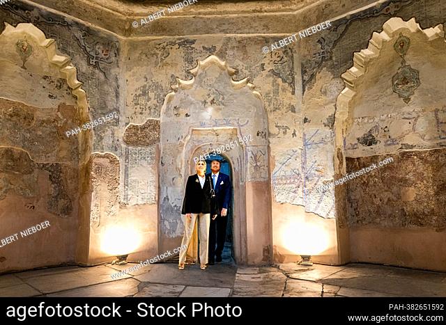 King Willem-Alexander and Queen Maxima of The Netherlands in Thessaloniki, on November 02, 2022, visit to the Ottoman Bey Hammam and a city walk and a bike tour...