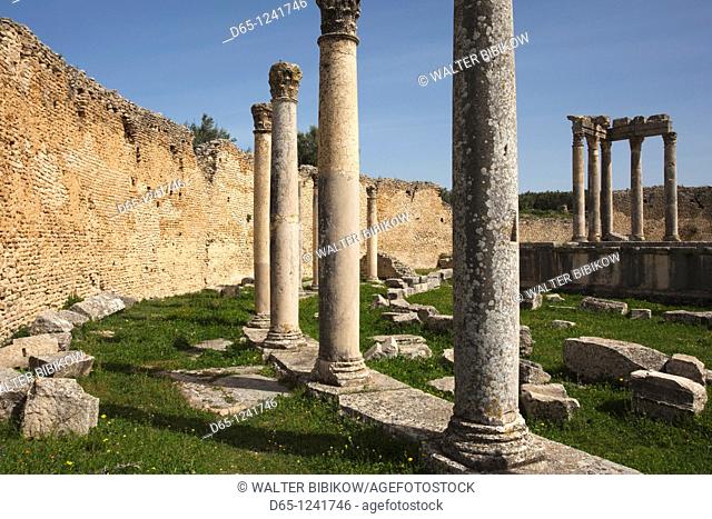 Tunisia, Central Western Tunisia, Dougga, Roman-era city ruins, Unesco site, Temple of Juno-Caelestis