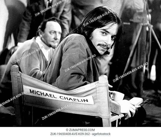 April 8, 1965 - London, England, United Kingdom - MICHAEL CHAPLIN, right, on the set of the movie, 'Promise Her Anything'