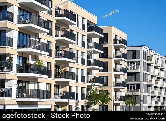 Modern apartment buildings seen in central Berlin, Germany