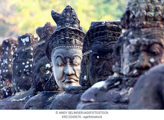 Stone Statues in Angkor Wat, Siem Reap, Cambodia