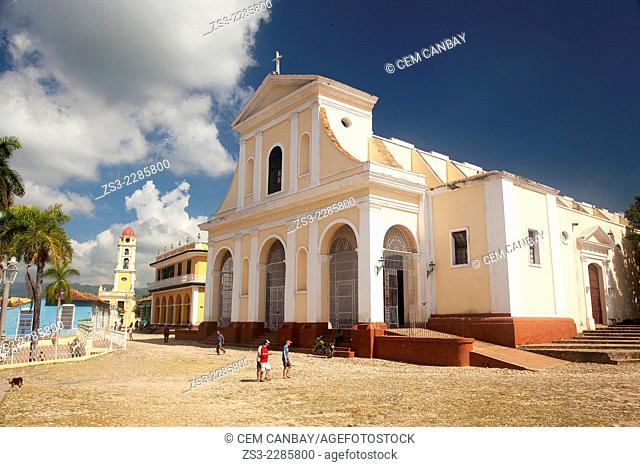 View to the Iglesia de Santisima Trinidad Church with the Museo Romantico-Romantic Museum and Museo Nacional de la Lucha Contra Bandidos-National Museum of the...