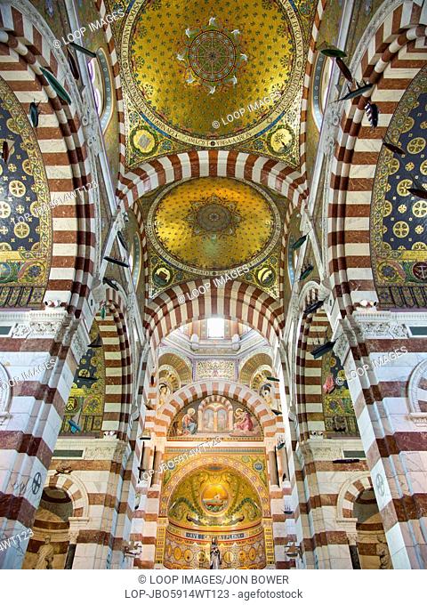 The interior of Notre-Dame de la Garde above Marseilles