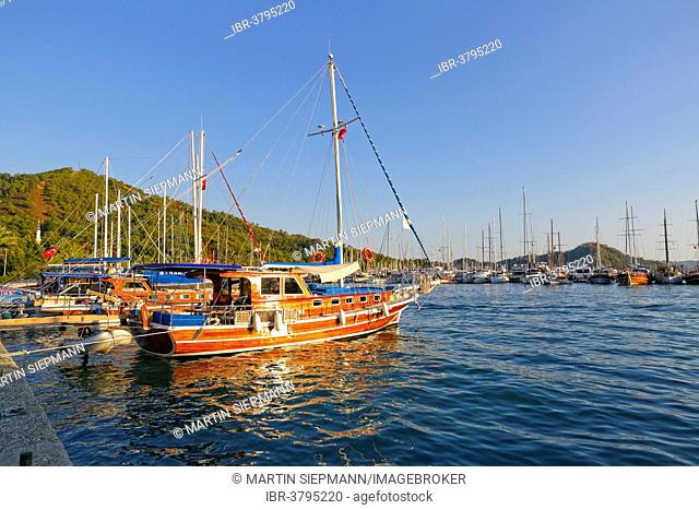 Marina in Göcek, Mugla Province, Lycian Coast, Lycia, Aegean, Turkey