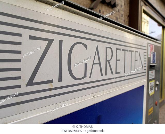 cigarette machine writing Zigaretten
