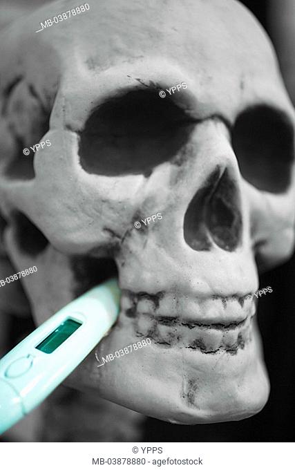 Skull, thermometers, skeleton, skulls, thermometers, digitally, fever-measurement, measurement, fevers, illness, deadly, dead, died, humor, joke, concept, death