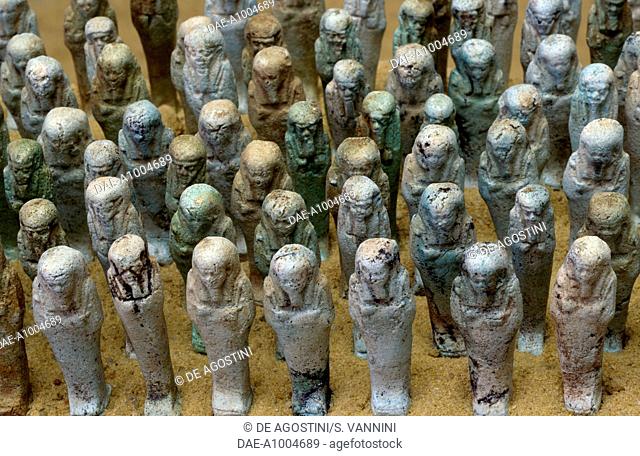 Ushabti (small statues), Tomb of Nassa, Tomb of the Governor, Sheik Souby, Bahariya Oasis, Giza, Egypt. Egyptian Civilisation, 26th Dynasty (663-525 BC)