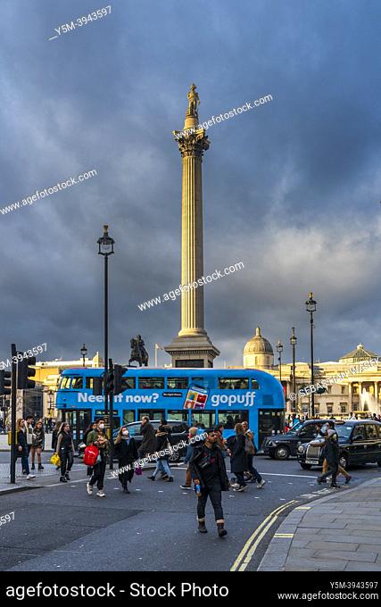 Nelson's Column, Trafalgar Square, London, United Kingdom, Europe