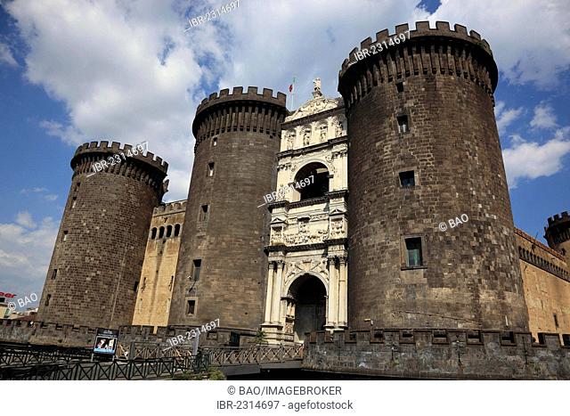 Castel Nuovo, a 13th century citadel, Naples, Campania, Italy, Europe