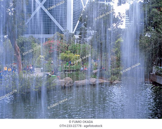 Artificial waterfall in Hong Kong Park
