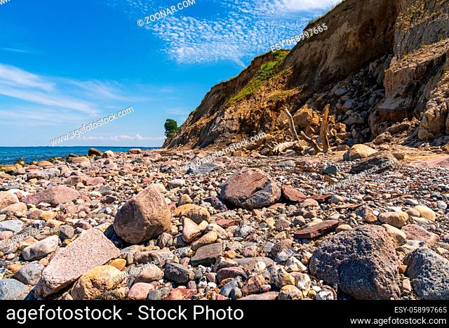 The Baltic Sea coast and the cliffs of Brodten, Schleswig-Holstein, Germany