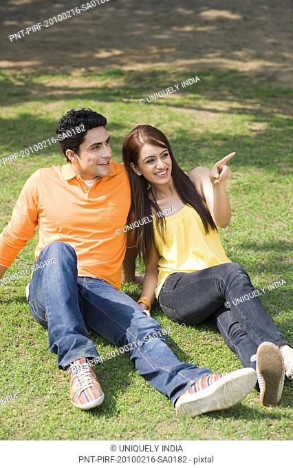 Couple resting in a park