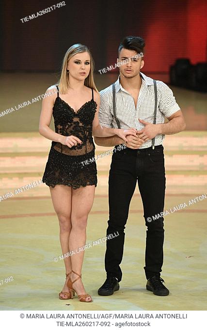Anastasia Kuzmina with Fabio Basile during the tv show Ballando con le stelle, Rome, ITALY-25-02-2017