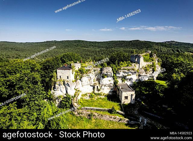 Europe, Poland, Silesia, Krakow-Czestochowa Upland, Polish Jurassic Highland - Bakowiec Castle in Morsko