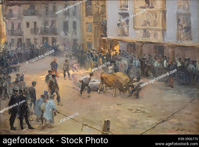 Pablo Uranga, Oxen dragging stone in Elgeta, 1903, oil on canvas