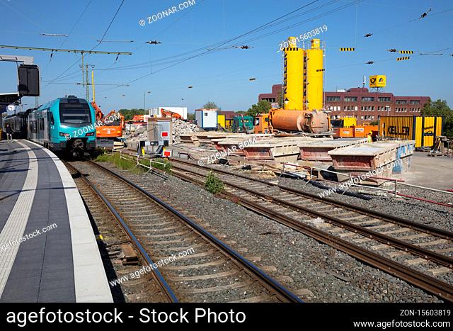 Erneuerung der Bahnsteige, Baustelle, Hauptbahnhof, Dortmund, Ruhrgebiet, Nordrhein-Westfalen, Deutschland, Europa