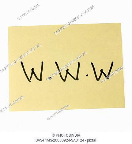 World Wide Web written on an adhesive note