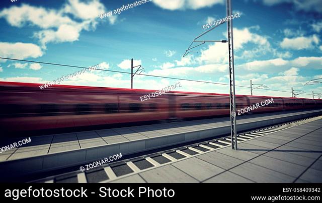 High Speed Train in the Station. Post-production added grain and effects