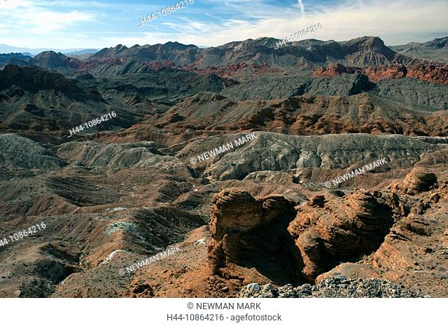 Lake mead national recreation area, USA, North America, Nevada, 2009, desert, barren, desolate, mountain, mountains