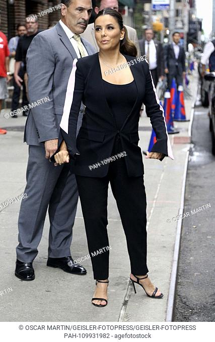 Eva Longoria on arrival to record the talk show 'The Late Show with Stephen Colbert' at the Ed Sullivan Theater. New York, 02.10