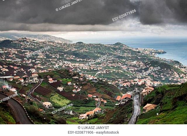 Village on the south coast of Madeira island, Câmara de Lobos - Portugal