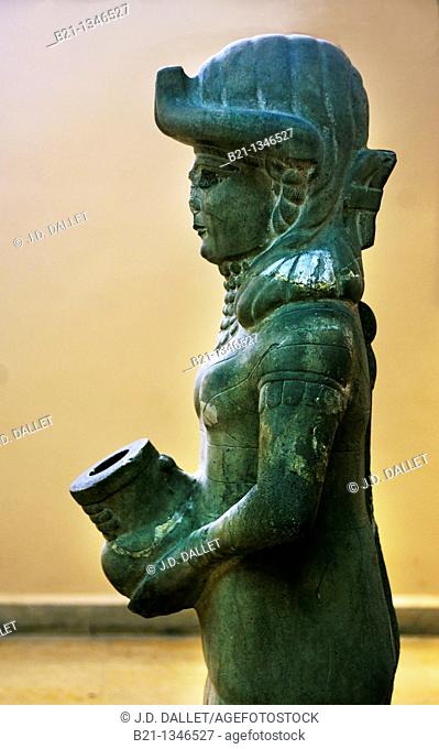 Amorite statue of the Goddess of the Fountain (18th century BC) in the Aleppo Museum, Aleppo, Syria