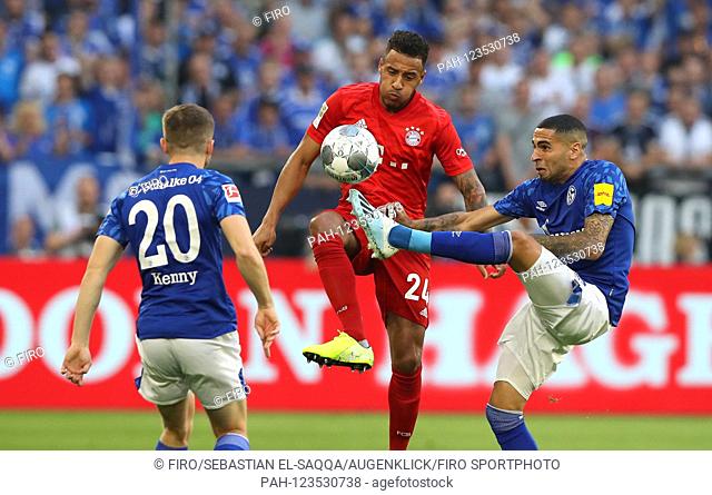 firo: 24.08.2019 Football, Football: 1. Bundesliga, Season 2019/2020 FC Schalke 04 - FC Bayern Munich Muenchen duels, Duel, FCB Corentin Tolisso