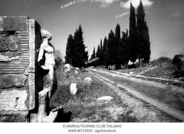roma, statue sull'appia antica, 1930 // rome, statues on the ancient appia, 1930